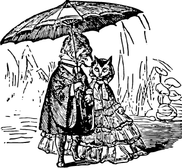 ネコとイヌの相合傘